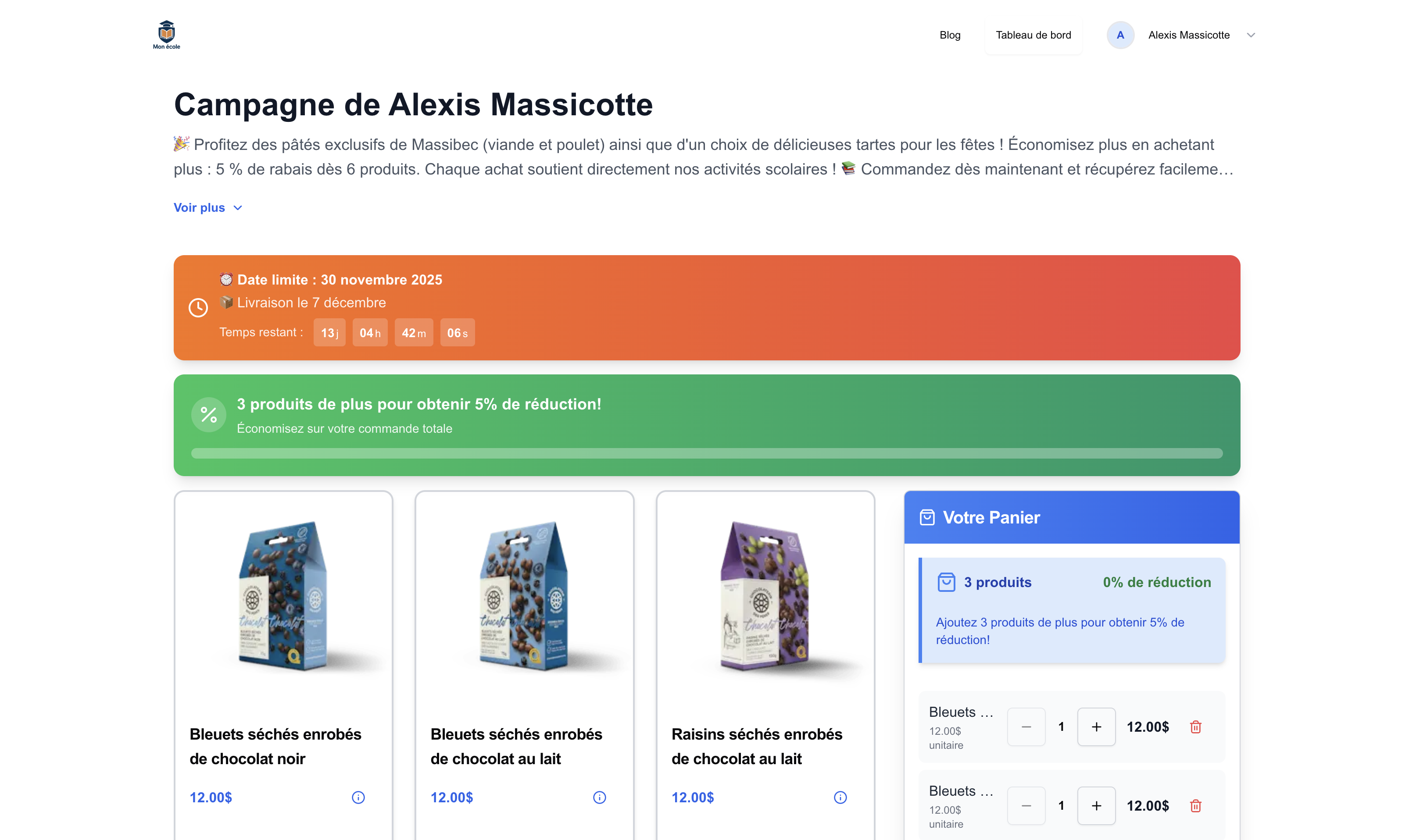 Boutique personnalisée de l'élève